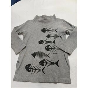 Marushka Grey Fishbone Waffle Knit Thermal Shirt Size Small